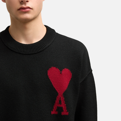 Pull Coeur Rouge Homme/Femme