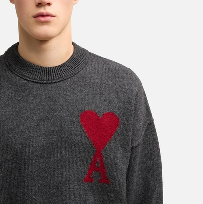 Pull Coeur Rouge Homme/Femme
